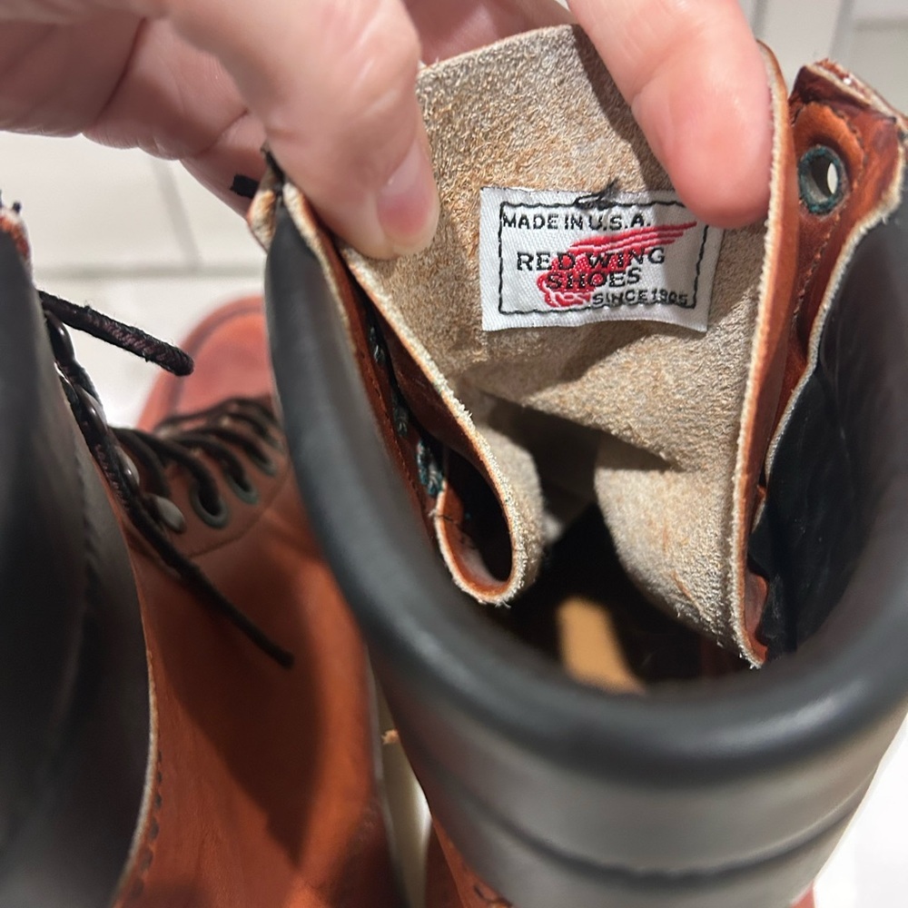 Vintage Red Wings Steel Toe Work Boot High Ankle Size 7.5 B Men’s Leather - Picture 5 of 9